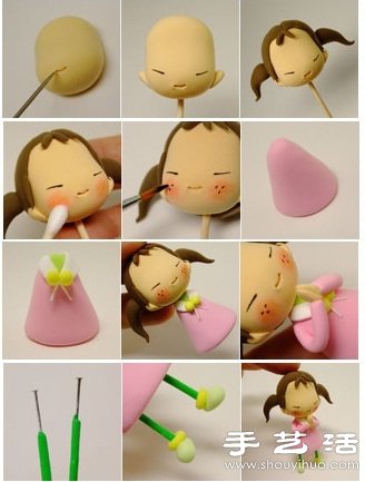 小女孩狗狗玩偶軟陶/超輕粘土手工制作圖解 -  itrip.net.cn