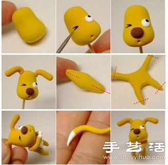 小女孩狗狗玩偶軟陶/超輕粘土手工制作圖解 -  itrip.net.cn
