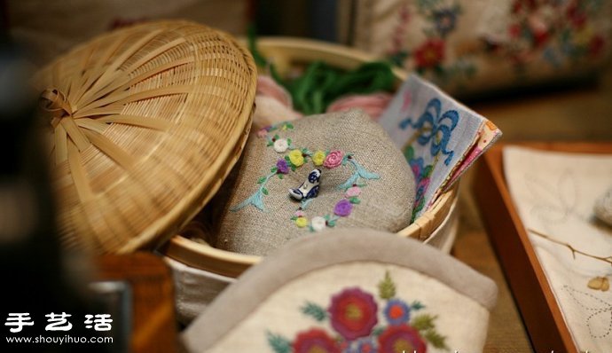 韓國風甜美手工布藝包包刺繡作品 -  itrip.net.cn