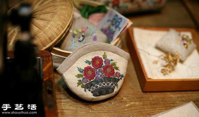 韓國風甜美手工布藝包包刺繡作品 -  itrip.net.cn