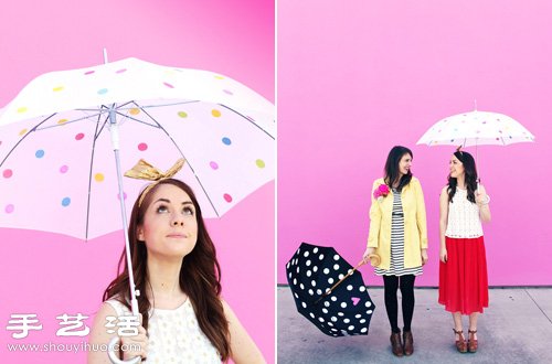 創(chuàng)意手工：用膠帶DIY清新的斑點(diǎn)雨傘/陽(yáng)傘 -  itrip.net.cn