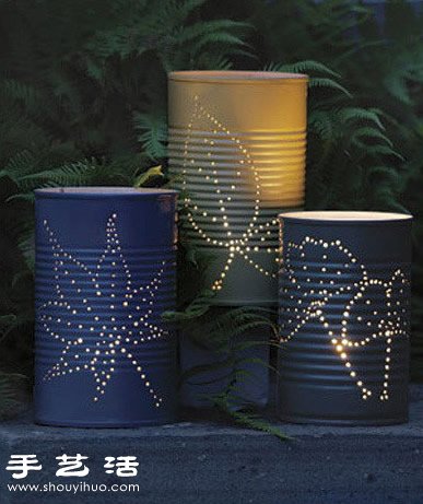 鐵皮罐/鐵罐廢物利用DIY浪漫蠟燭燈臺 -  itrip.net.cn