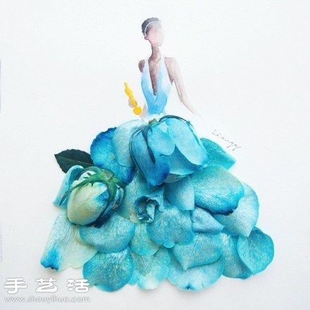 剪紙小人+花卉花瓣 DIY翩翩起舞的少女 -  itrip.net.cn