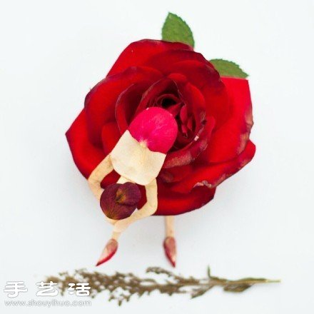 剪紙小人+花卉花瓣 DIY翩翩起舞的少女 -  itrip.net.cn
