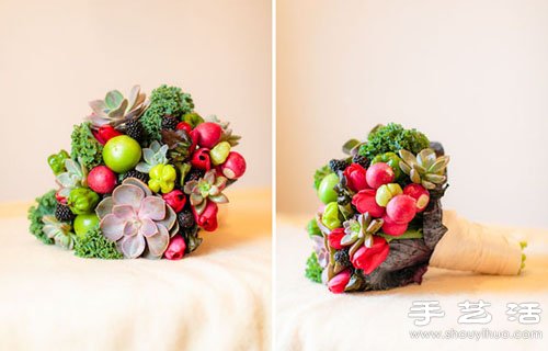 多肉植物DIY制作色彩亮麗手捧花 -  itrip.net.cn
