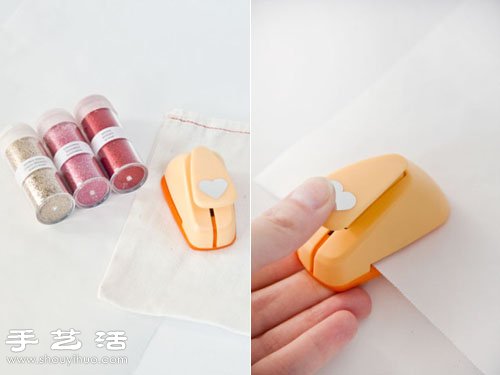 舊物改造：收納袋創(chuàng)意DIY閃亮心形圖案 -  itrip.net.cn