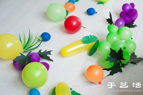 氣球結(jié)合剪紙手工制作夢(mèng)幻水果裝飾 -  itrip.net.cn