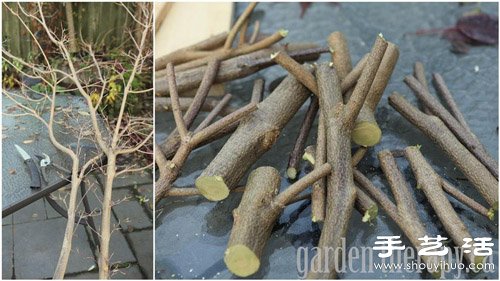樹枝+木板 手工制作環(huán)保掛衣架 -  itrip.net.cn