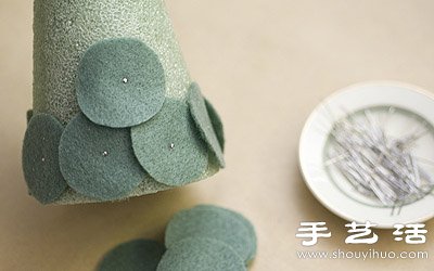 海綿+毛氈布 手工制作迷你裝飾圣誕樹 -  itrip.net.cn