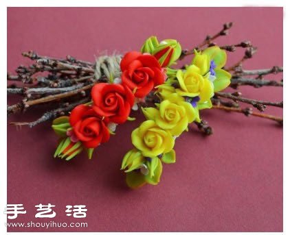 粘土手工DIY漂亮牡丹花發(fā)夾 -  itrip.net.cn