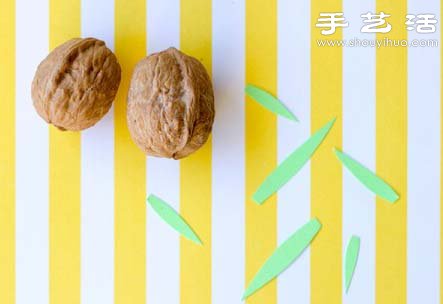 核桃+卡紙 手工制作迷你菠蘿 -  itrip.net.cn