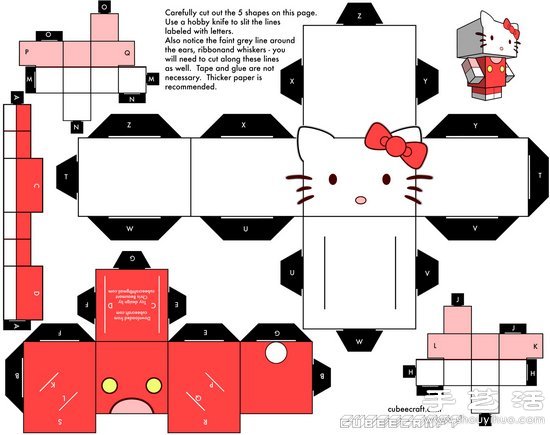 A4紙彩打制作可愛卡通人物紙模 -  itrip.net.cn