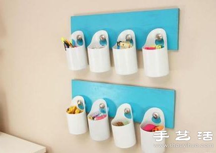 塑料瓶+木板 廢物利用手工制作收納壁掛 -  itrip.net.cn