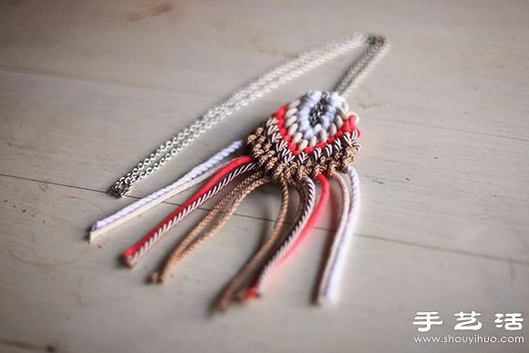 編織繩+金屬鏈 DIY手工制作超美項鏈 -  itrip.net.cn