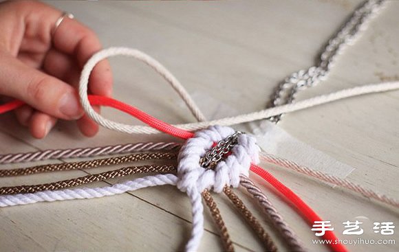 編織繩+金屬鏈 DIY手工制作超美項鏈 -  itrip.net.cn