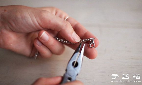 編織繩+金屬鏈 DIY手工制作超美項鏈 -  itrip.net.cn