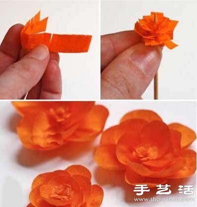 綢紋紙制作手工花圖解教程 -  itrip.net.cn