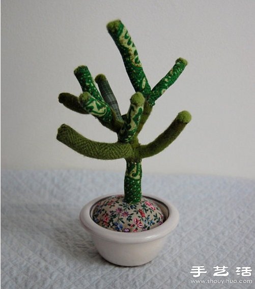 布藝手工制作的多肉植物盆栽裝飾品 -  itrip.net.cn