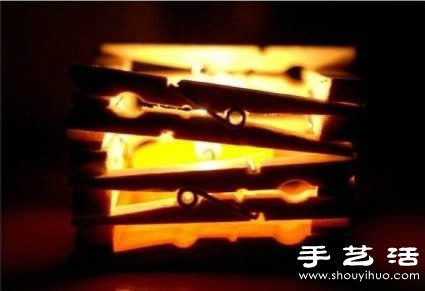 利用木夾子DIY制作簡單小燭臺 -  itrip.net.cn
