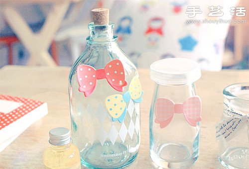 玻璃瓶+領(lǐng)結(jié) 小清新創(chuàng)意DIY -  itrip.net.cn