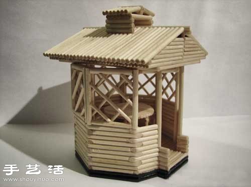 細木棍/一次性筷子手工制作涼亭模型的方法 -  itrip.net.cn