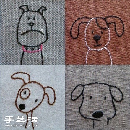 超簡單狗狗、貓貓手工刺繡圖案 -  itrip.net.cn