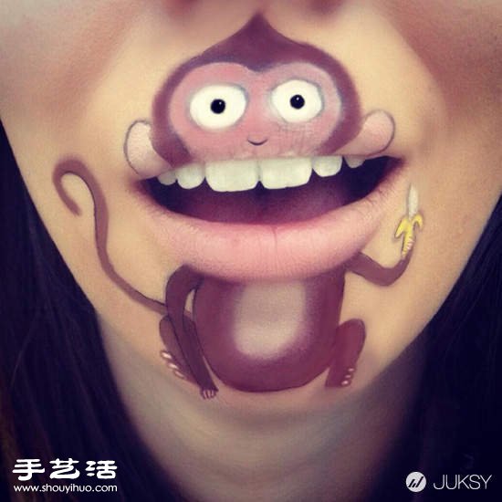 女人嘴唇作為畫布 唇彩DIY有趣的卡通圖案 -  itrip.net.cn