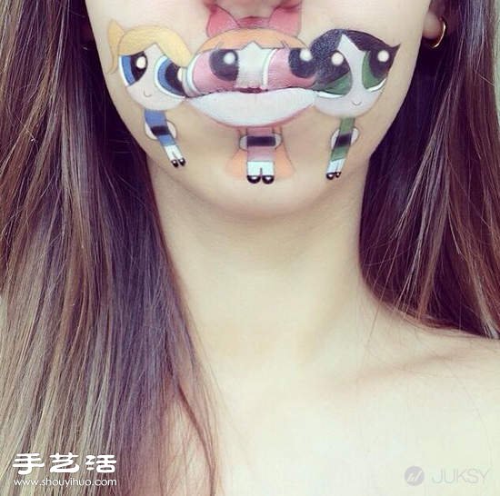 女人嘴唇作為畫布 唇彩DIY有趣的卡通圖案 -  itrip.net.cn