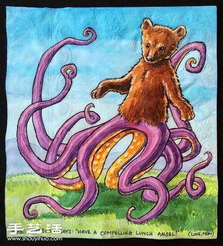 有愛(ài)媽媽為孩子們創(chuàng)作的餐巾紙畫(huà) -  itrip.net.cn