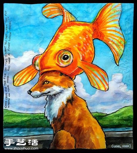 有愛(ài)媽媽為孩子們創(chuàng)作的餐巾紙畫(huà) -  itrip.net.cn