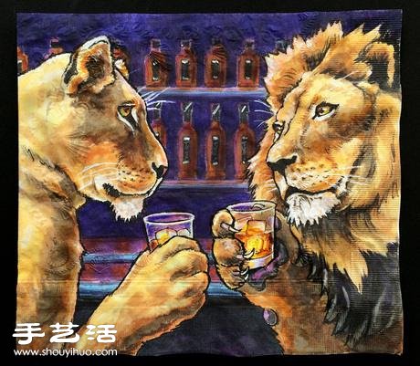 有愛(ài)媽媽為孩子們創(chuàng)作的餐巾紙畫(huà) -  itrip.net.cn