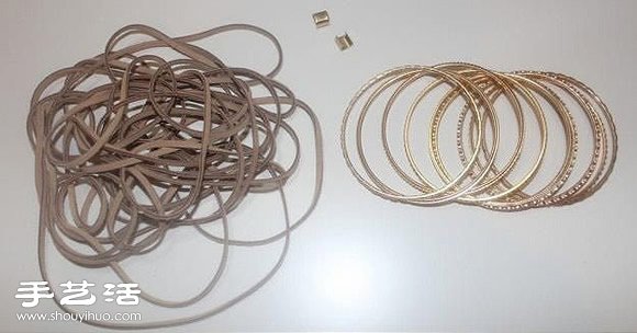 多個手鐲用皮革繩子編織寬版手鐲圖解教程 -  itrip.net.cn
