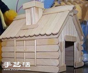 冰棒棍+一次性筷子 手工制作小房子模型 -  itrip.net.cn