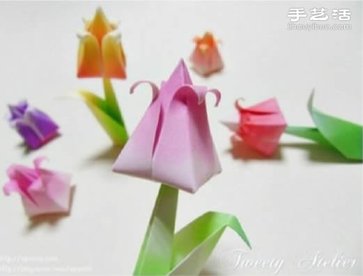 折紙含苞待放百合花紙花手工制作圖解教程 -  itrip.net.cn