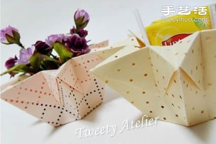 折紙手工制作立體八角形收納盒/花瓶 -  itrip.net.cn
