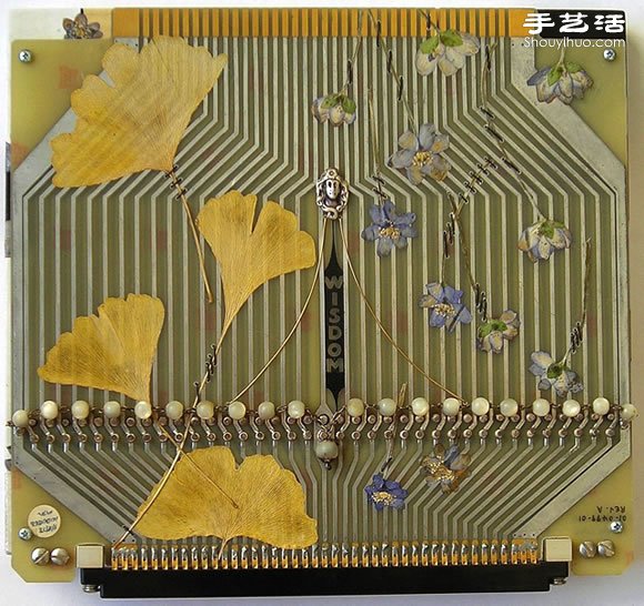 掉落葉子與電子垃圾DIY制作環(huán)保藝術(shù)作品 -  itrip.net.cn