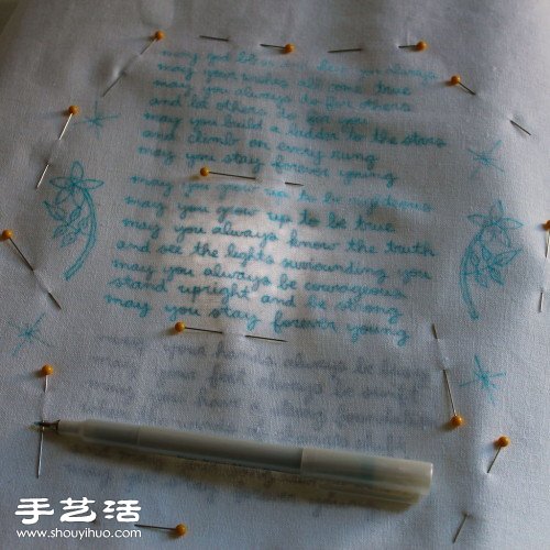 簡(jiǎn)單英文文字詩(shī)句手工刺繡圖解教程 -  itrip.net.cn