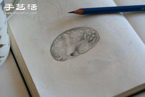 手工刺繡安睡沉睡的梅花鹿圖案圖解教程 -  itrip.net.cn