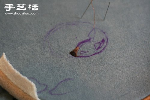 手工刺繡安睡沉睡的梅花鹿圖案圖解教程 -  itrip.net.cn