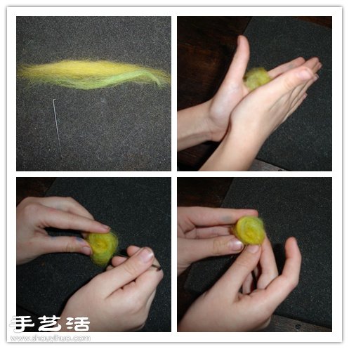羊毛氈手工DIY制作耳機(jī)裝飾花圖解教程 -  itrip.net.cn