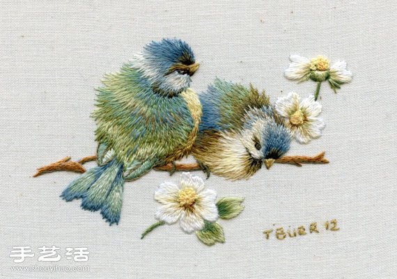 南非設計師Trish手工花鳥刺繡作品 -  itrip.net.cn