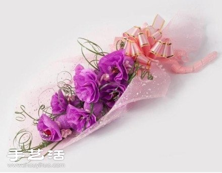 美麗皺紋紙花束手工制作方法圖解教程 -  itrip.net.cn
