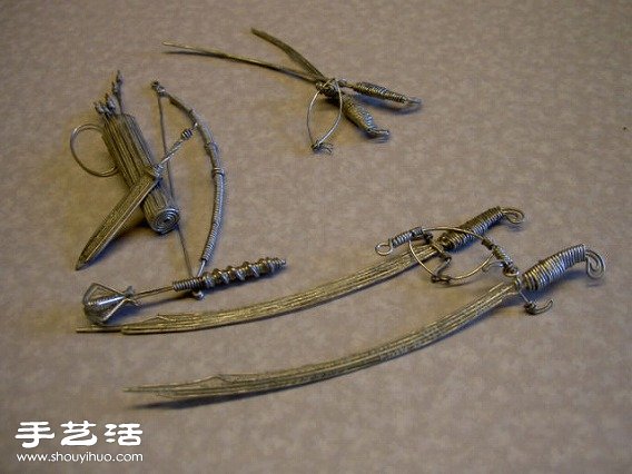 鐵絲手工DIY精致迷你冷兵器小手工藝品 -  itrip.net.cn