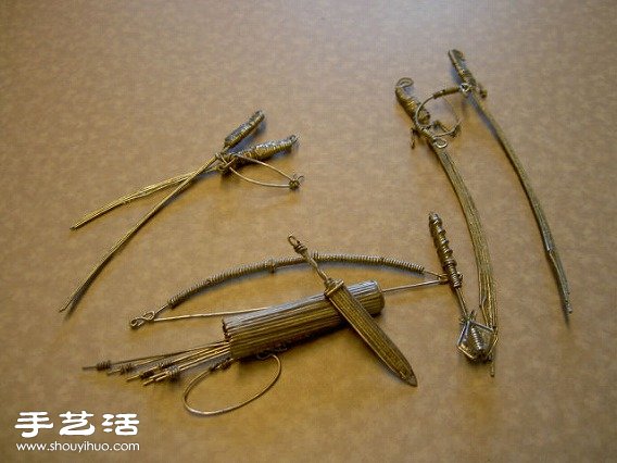 鐵絲手工DIY精致迷你冷兵器小手工藝品 -  itrip.net.cn