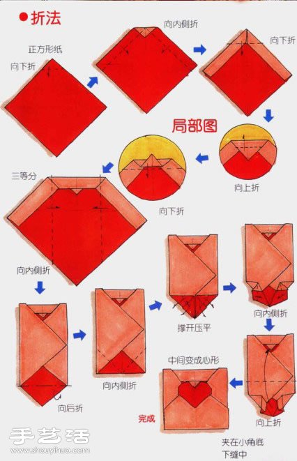 帶愛心的信封折紙 折有心形的信封方法圖解 -  itrip.net.cn
