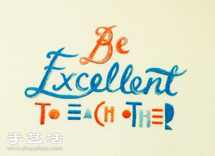 手工刺繡DIY漸變顏色英文藝術(shù)字體 -  itrip.net.cn