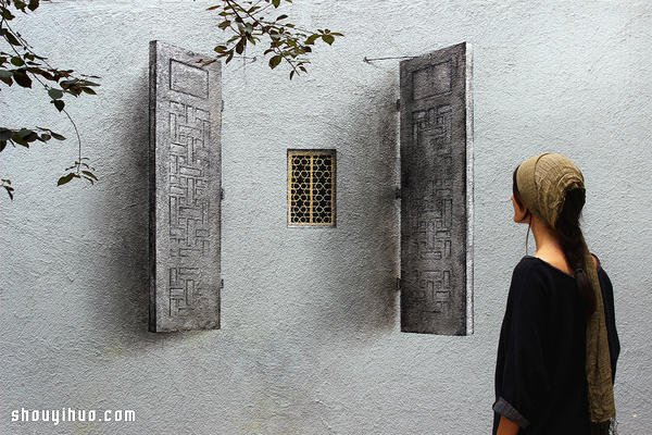 幾可亂真的畫窗涂鴉 一不小心就會撞上去！ -  itrip.net.cn