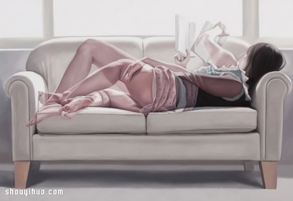 模仿攝影多重曝光手法畫出性感女生生活照 -  itrip.net.cn