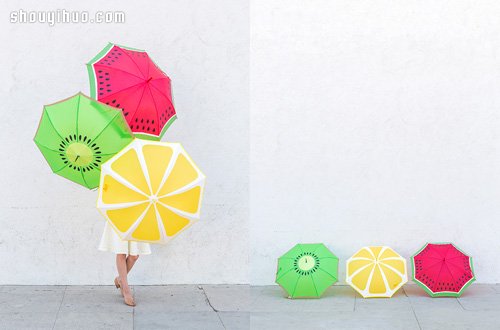 水果味雨傘手工制作 簡(jiǎn)單創(chuàng)意陽傘DIY教程 -  itrip.net.cn