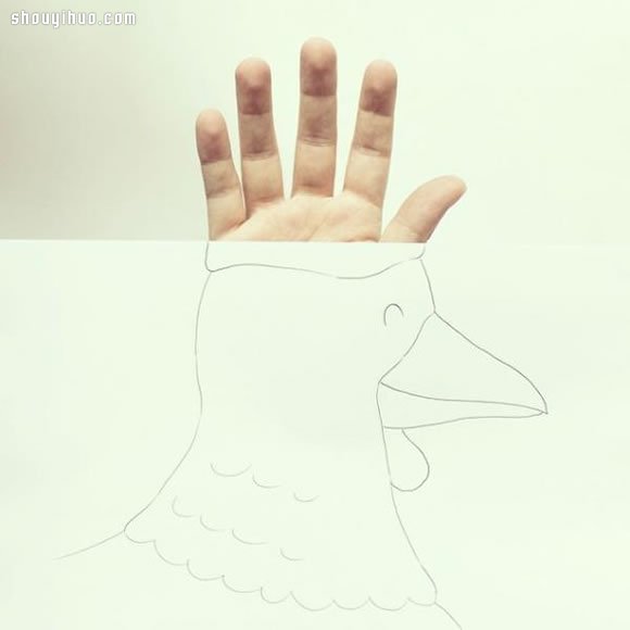 手指與簡單插畫結(jié)合 DIY俏皮好玩的畫作 -  itrip.net.cn